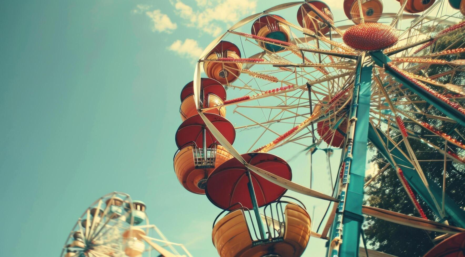 AI generated a ferris wheel at an amusement park photo
