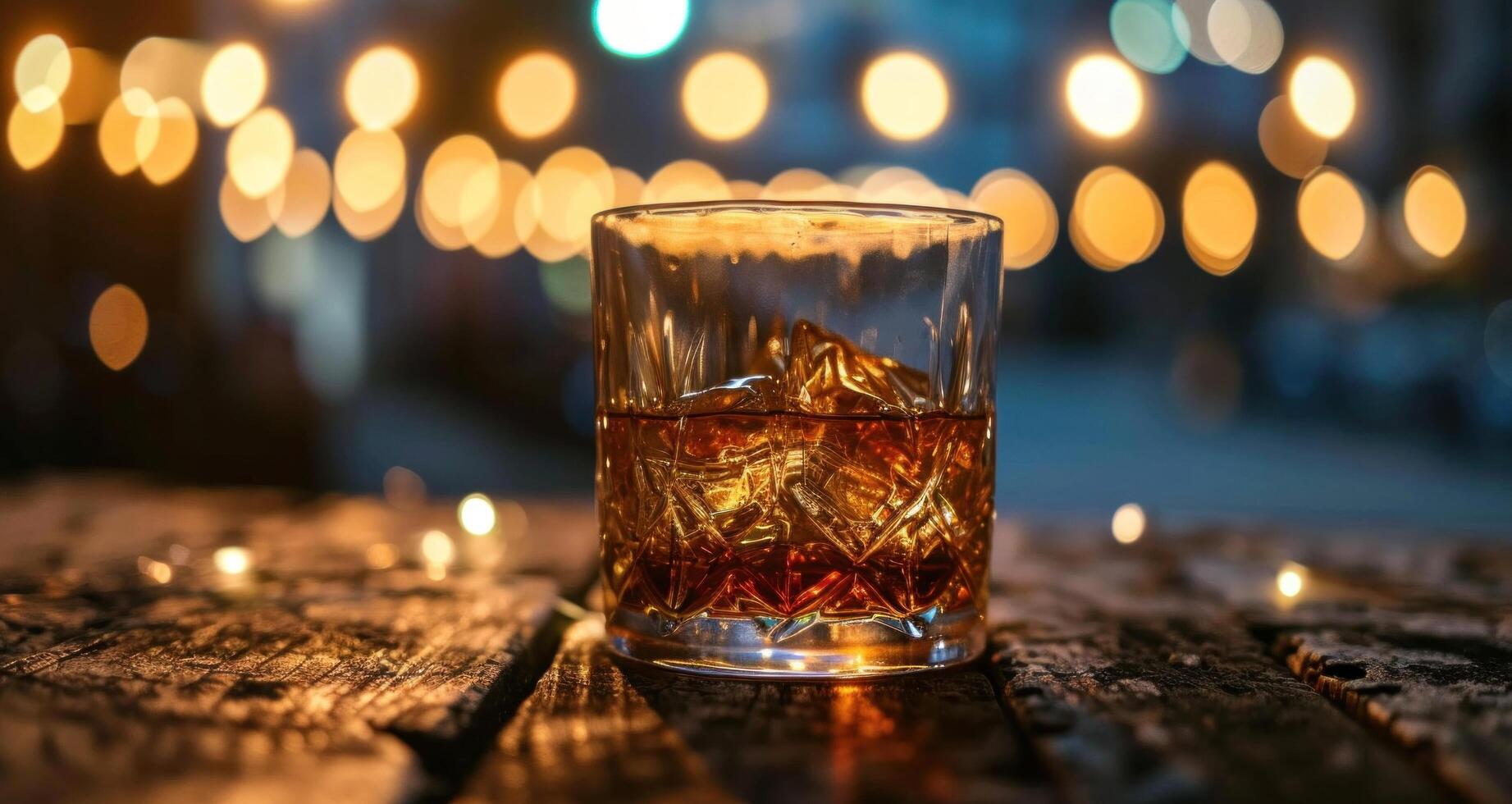 AI generated a glass of whiskey with a drink in it photo