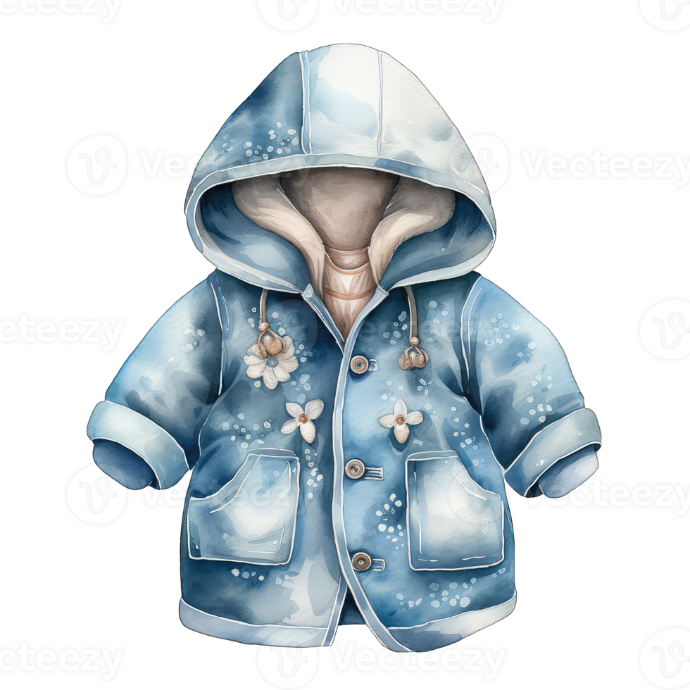 AI generated Watercolor fashion winter hoodie clipart png