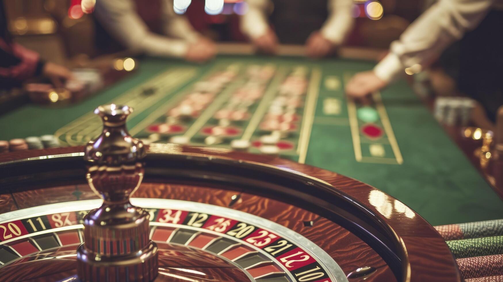 AI generated People addicted to gambling, roulette, horse racing slot machines blackjack, poker photo