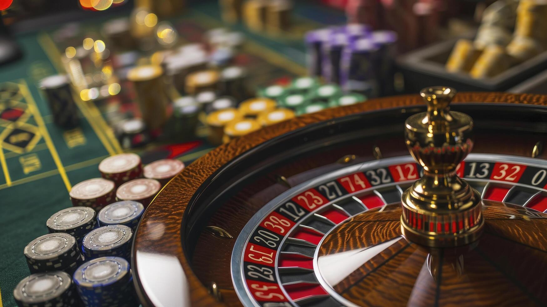 AI generated People addicted to gambling, roulette, horse racing slot machines blackjack, poker photo