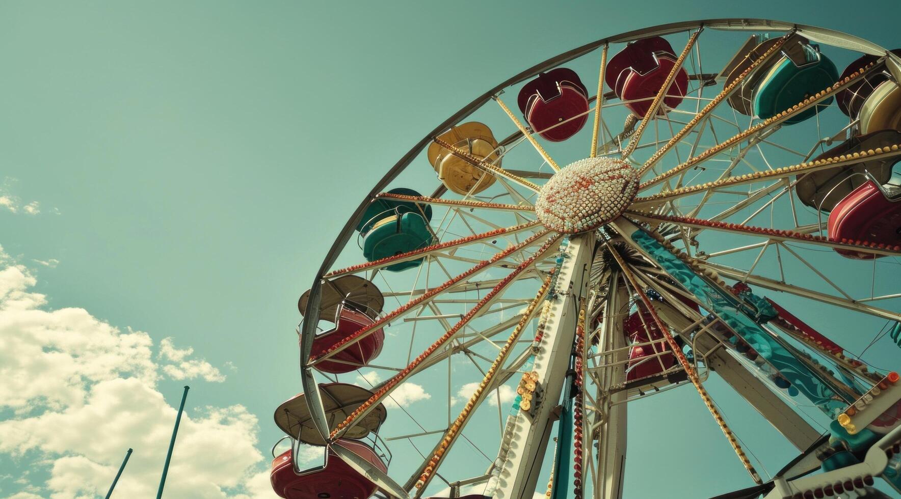 AI generated a ferris wheel at an amusement park photo