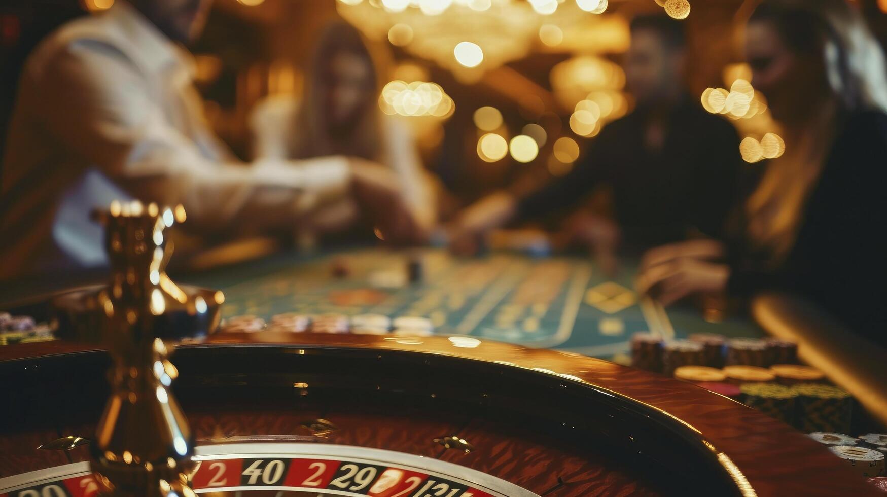 AI generated People addicted to gambling, roulette, horse racing slot machines blackjack, poker photo