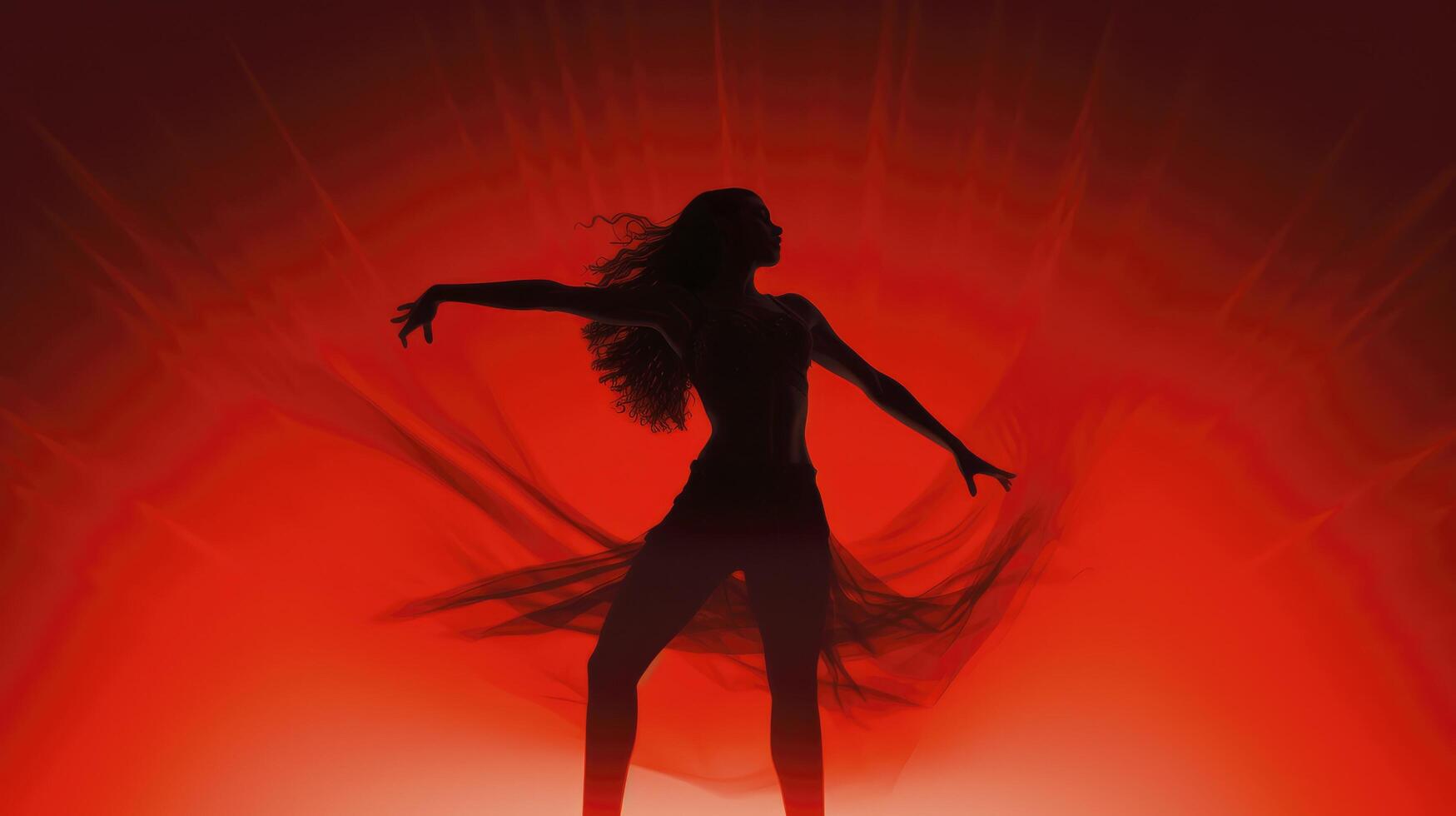 AI generated Woman silhouette dancing red light district concept photo