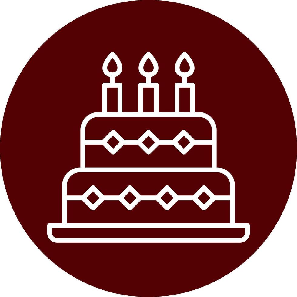 icono de vector de pastel de cumpleaños