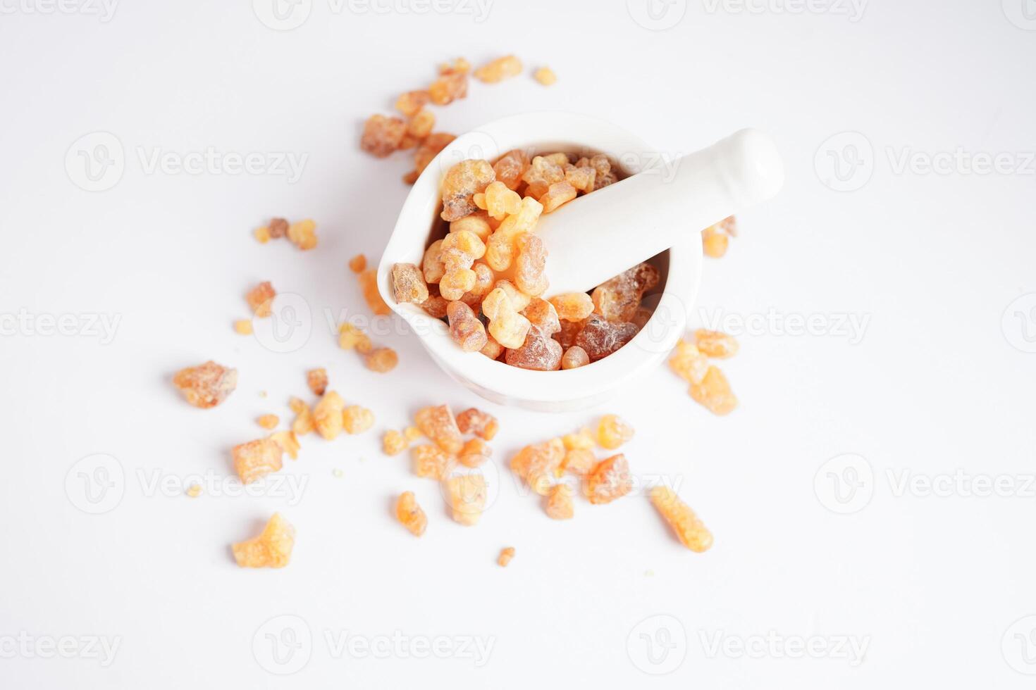 Frankincense or olibanum aromatic resin used in incense and perfumes. photo