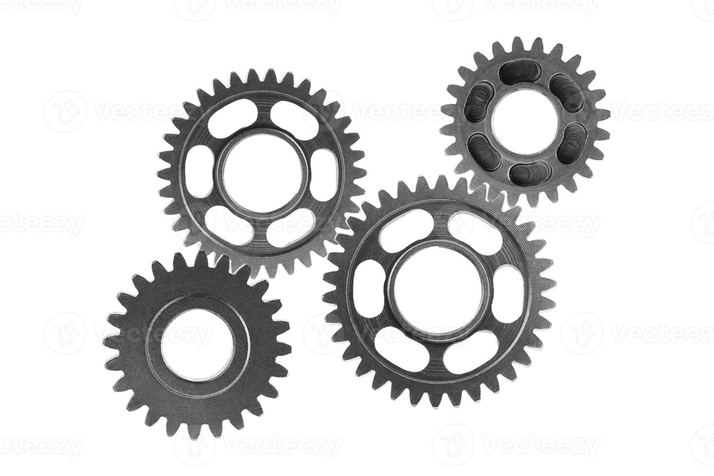 Metal gear isolated on white background for engine car and bike, teamwork business concept. photo