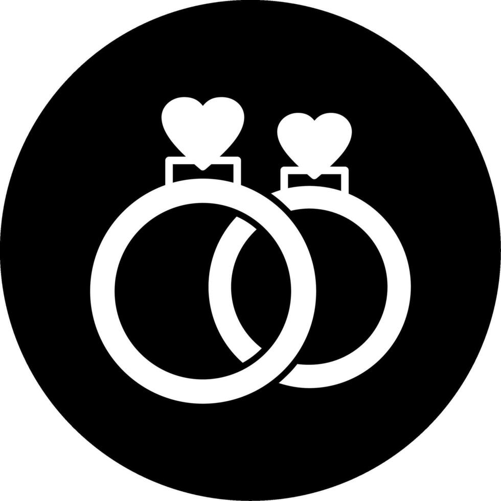 icono de vector de anillos de boda