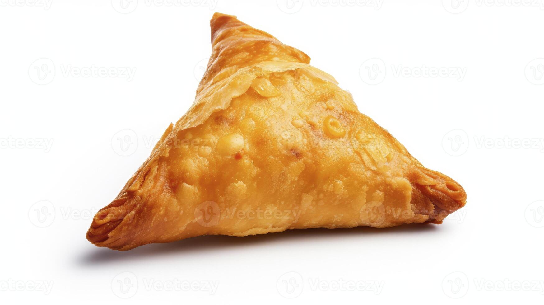 AI generated Tasty samosa isolated on white background.  AI Generated. photo