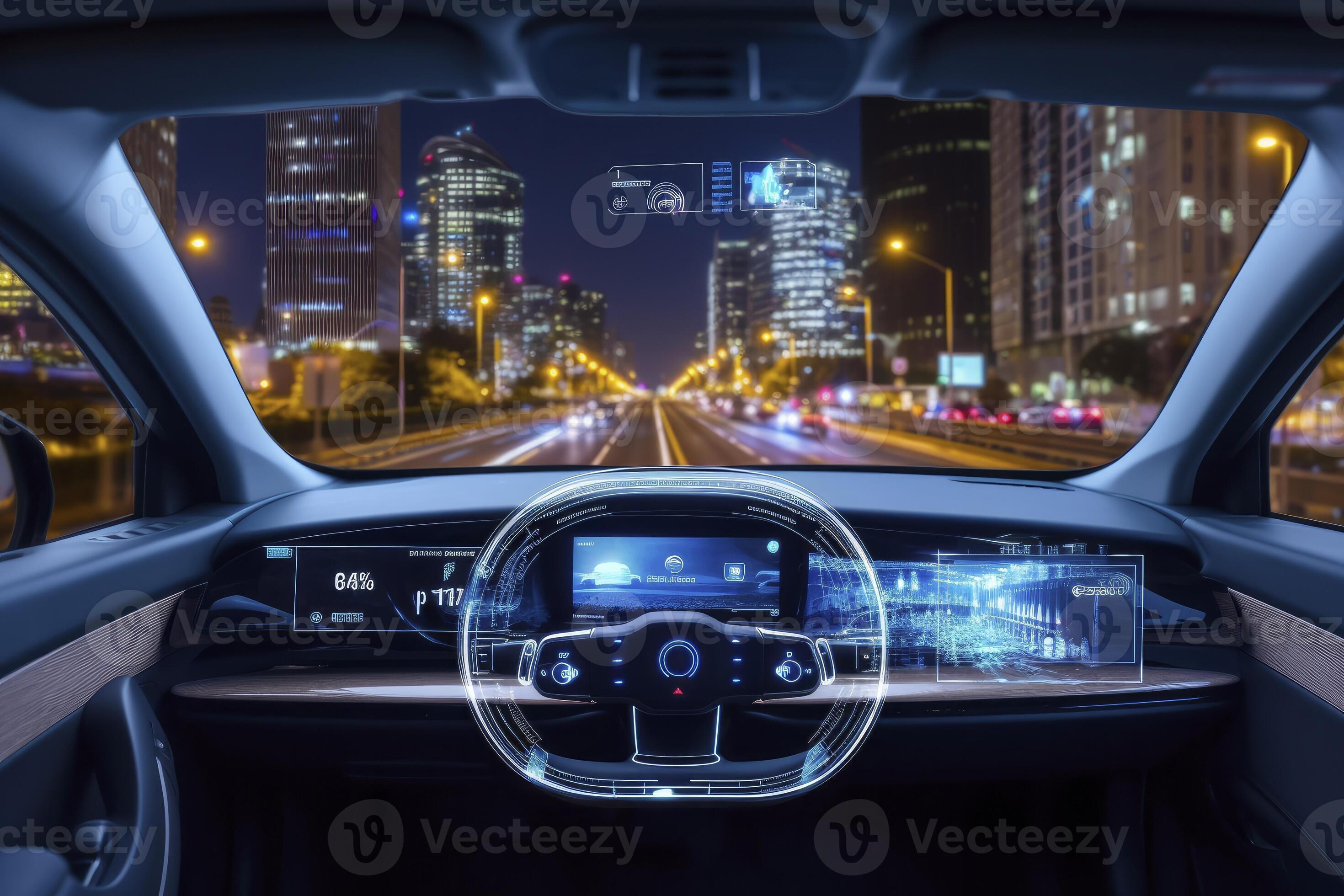 AI generated Modern smart car technology intelligent system using Heads ...