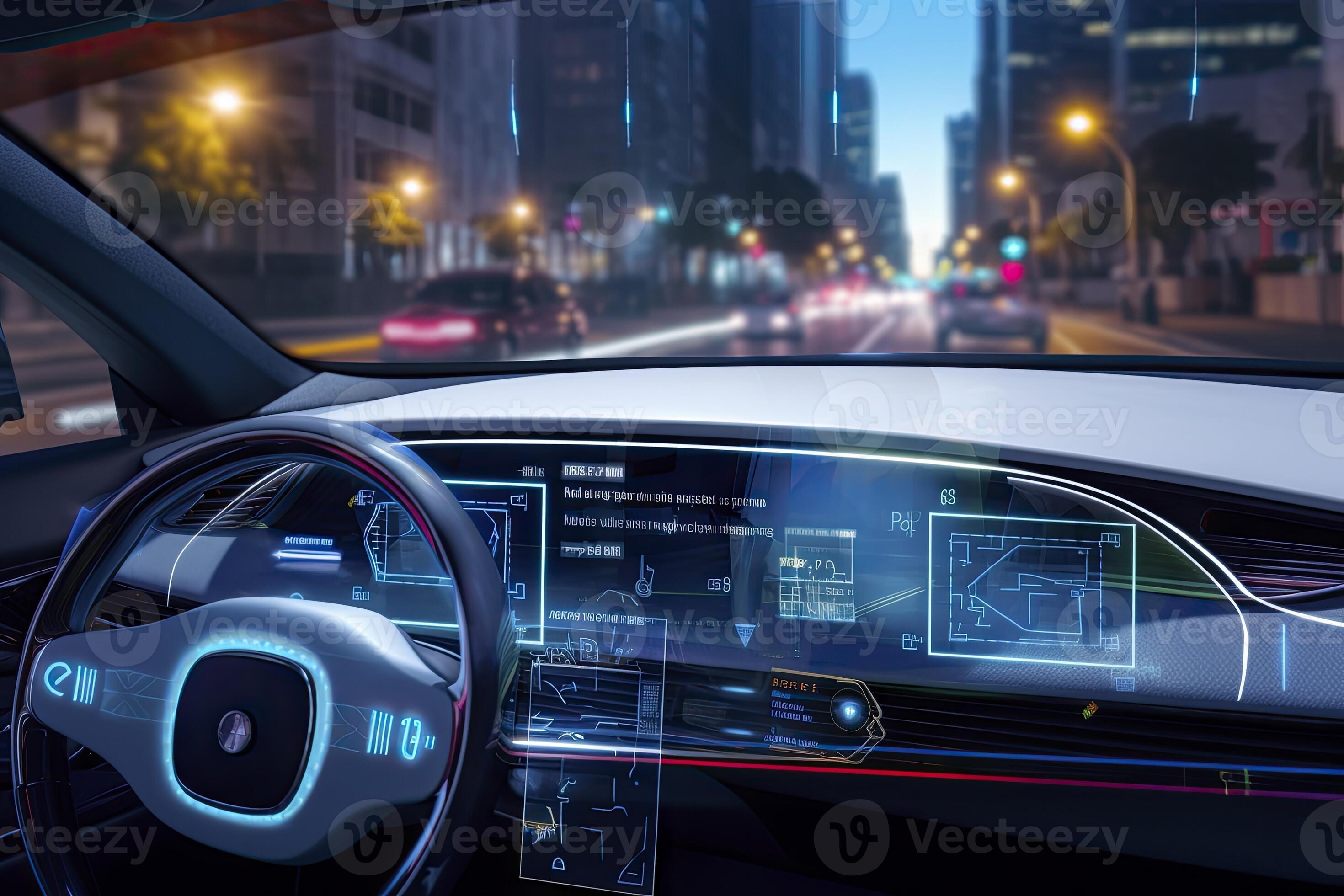 AI generated Modern smart car technology intelligent system using Heads ...