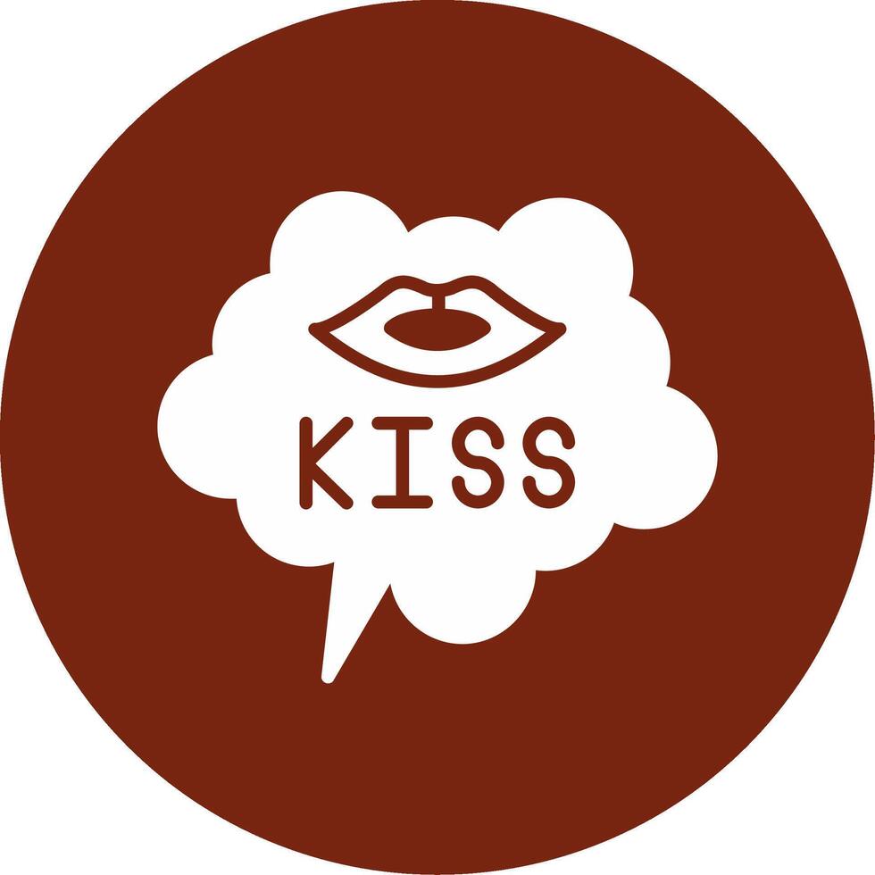 icono de vector de beso