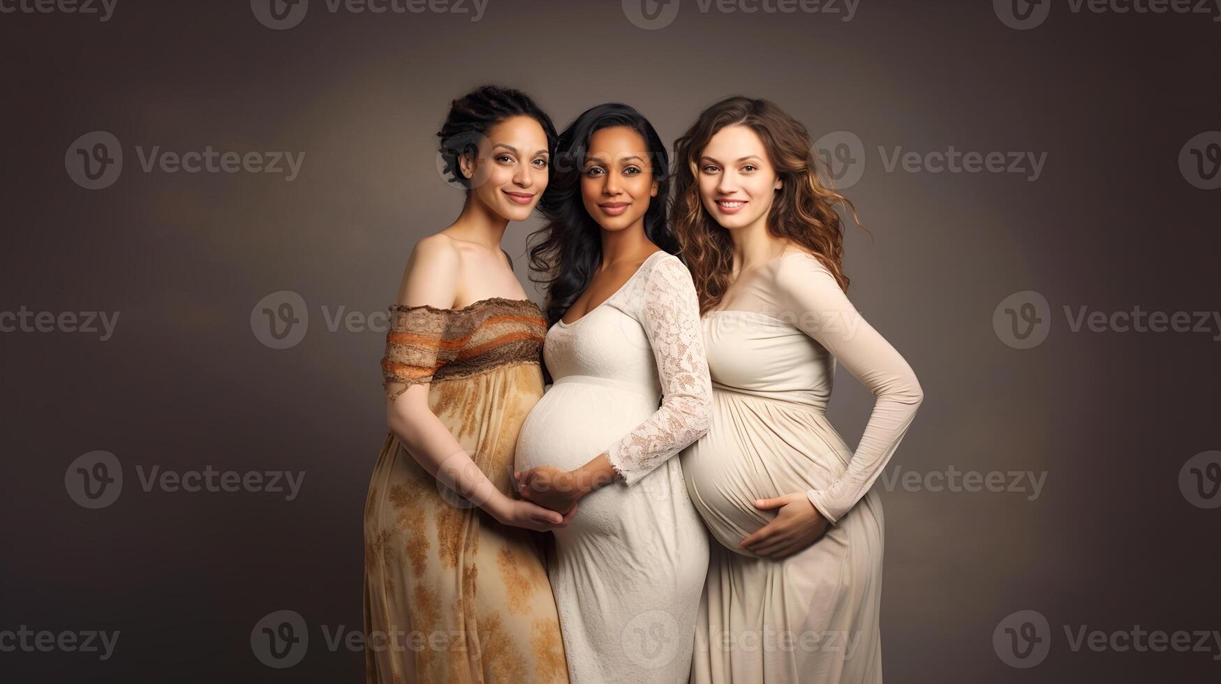AI generated Three Pregnant Best Friends Supporting Each Other - AI Generated photo