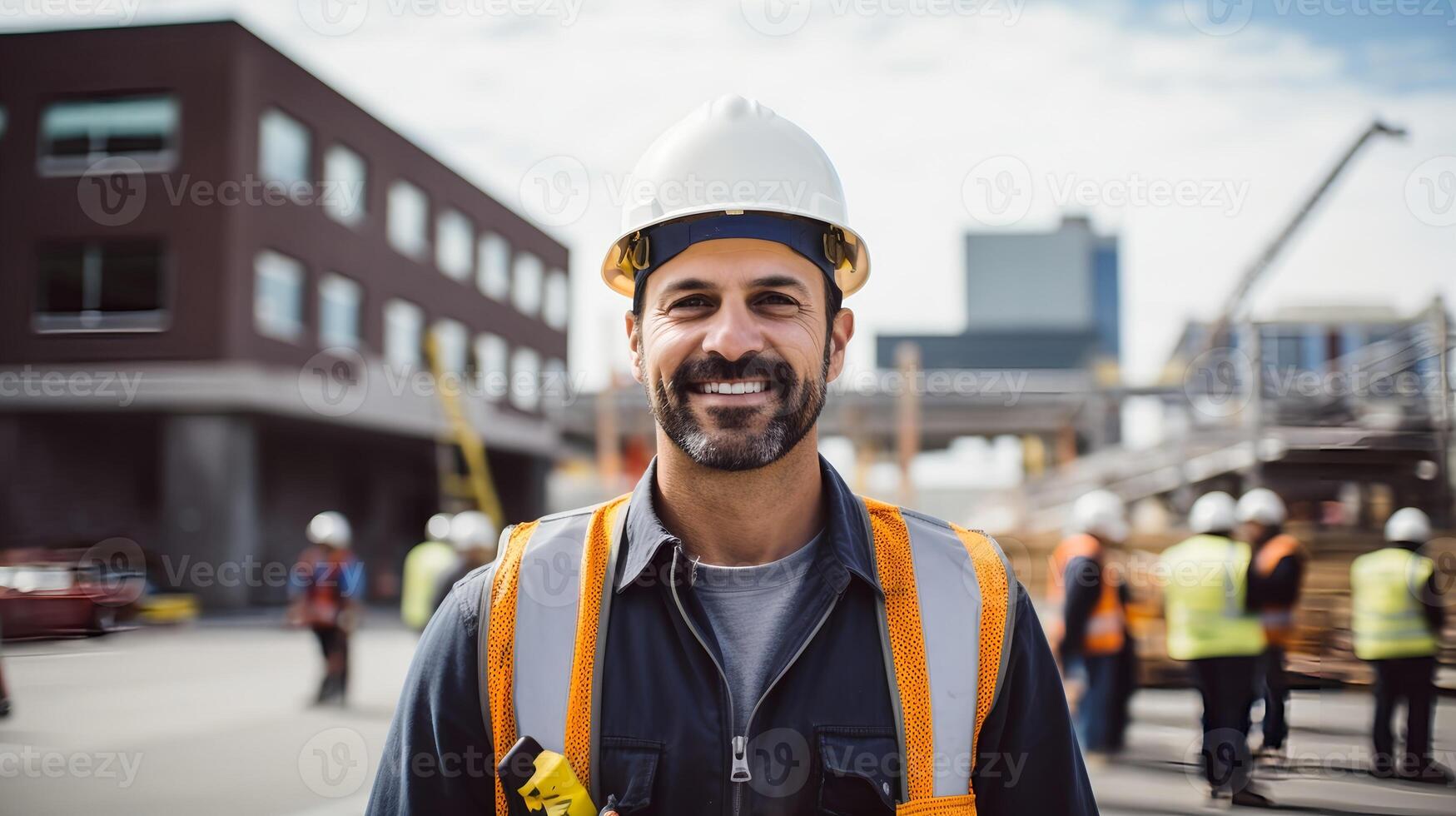 AI generated AI Generated General Contractor Smiling In Front Of Camera photo