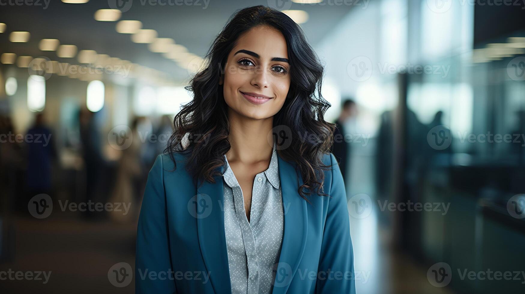 ai generado hembra negocio profesional sonriente a cámara - ai generado foto