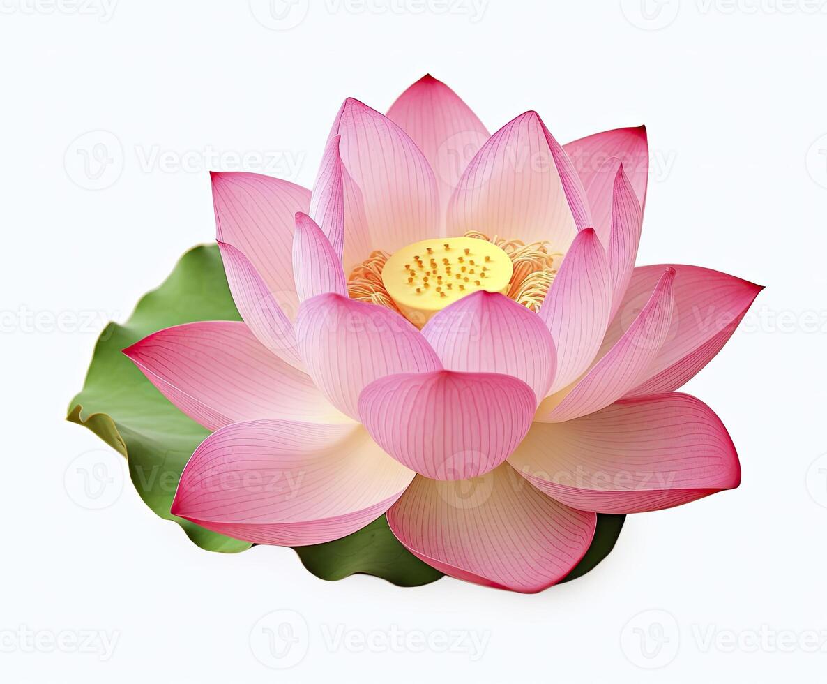 AI generated Lotus flower on white background. AI Generated photo