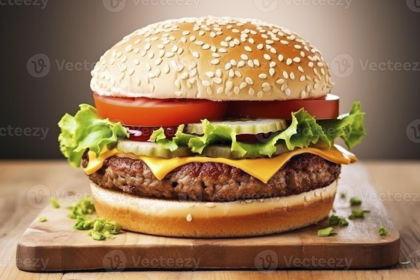 AI generated Best Hamburger Ever.  AI Generated photo