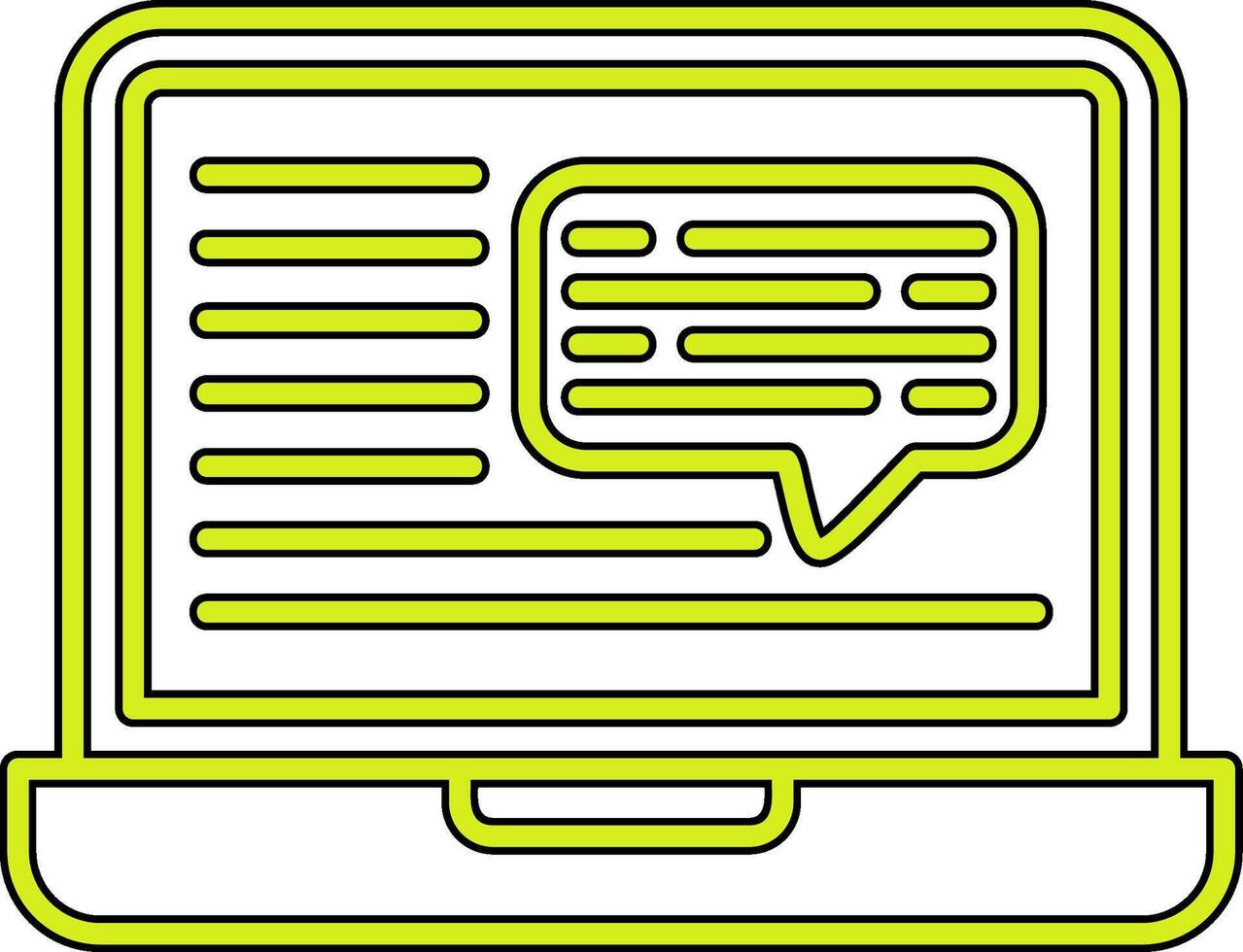 Laptop Chat Vector Icon