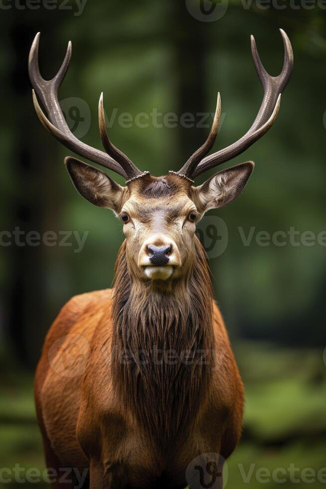 AI generated Close up of red deer stag. AI Generated photo