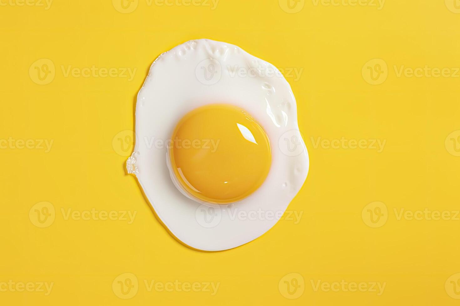 AI generated Fried egg on a yellow background. AI Generated photo