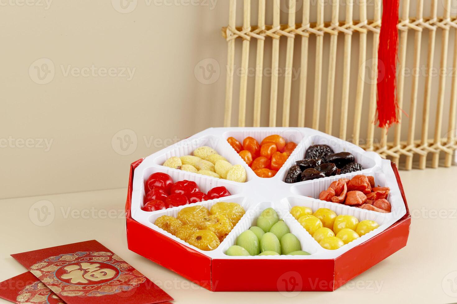 A Box of Eight Varian Candied Sweet Fruit photo