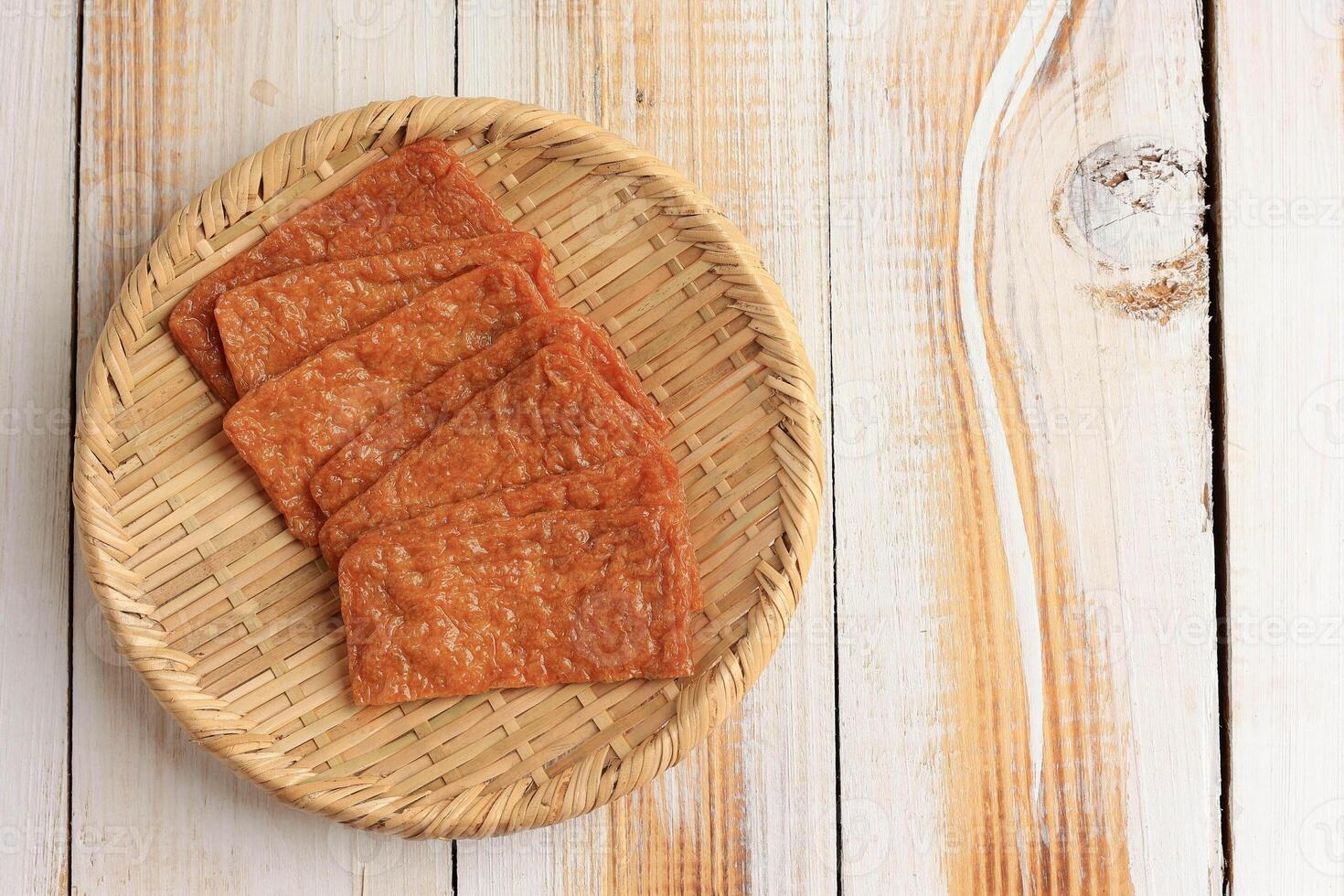 Sliced Abura Age Japanese Tofu Pocket Inari Sushi photo