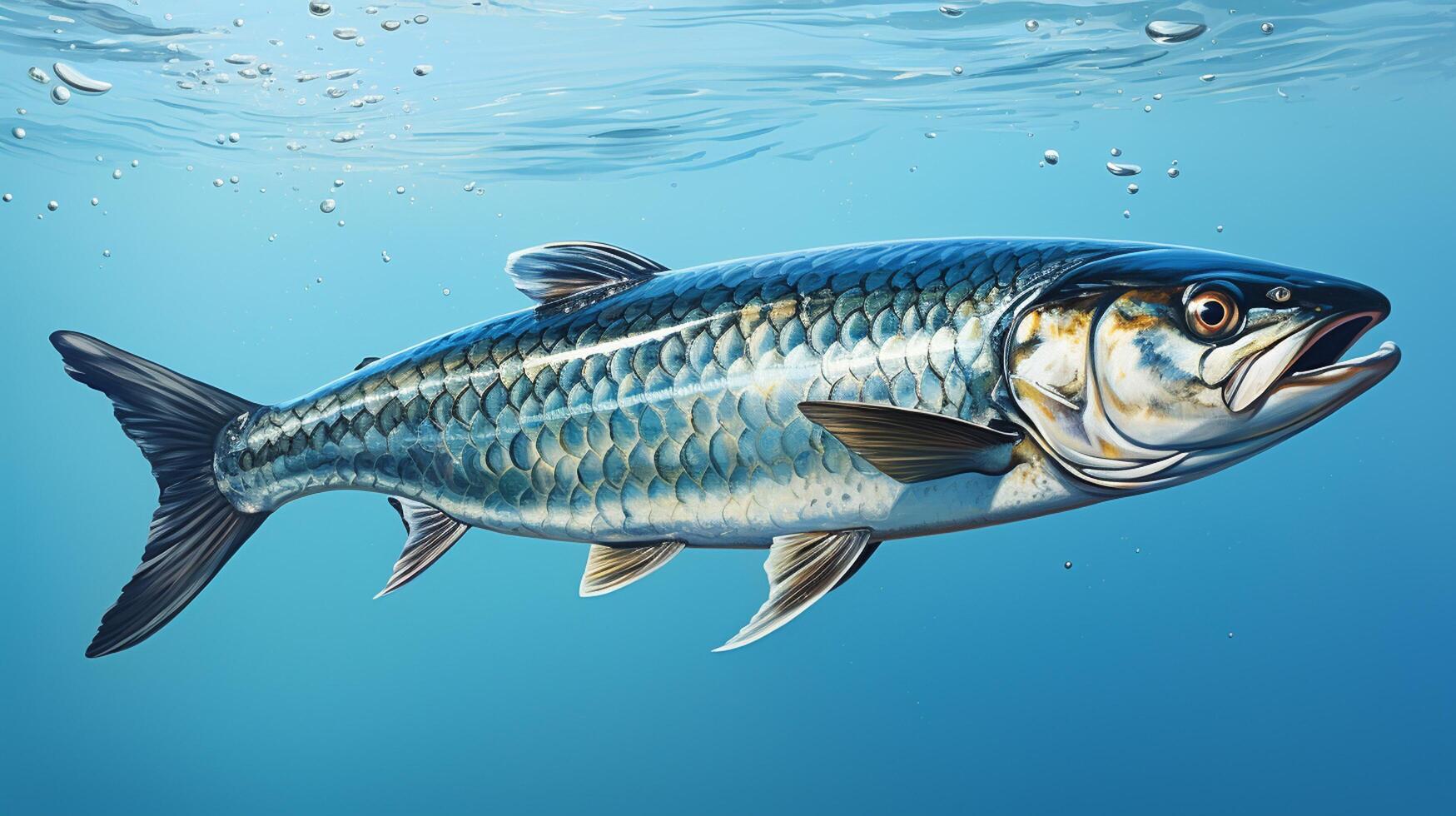 AI generated Mackerel fish healthy fresh background photo