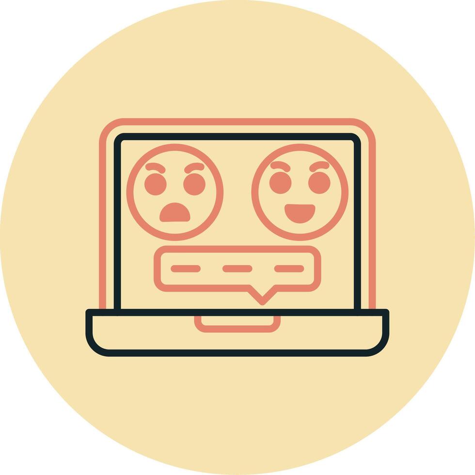 Laptop Chat Vector Icon