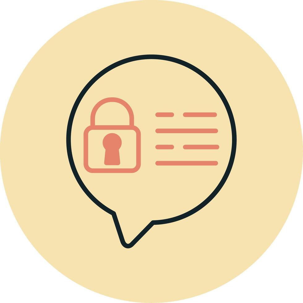 Chat Lock Vector Icon