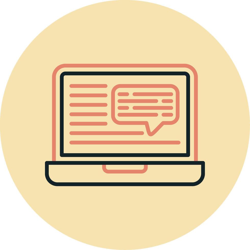 Laptop Chat Vector Icon