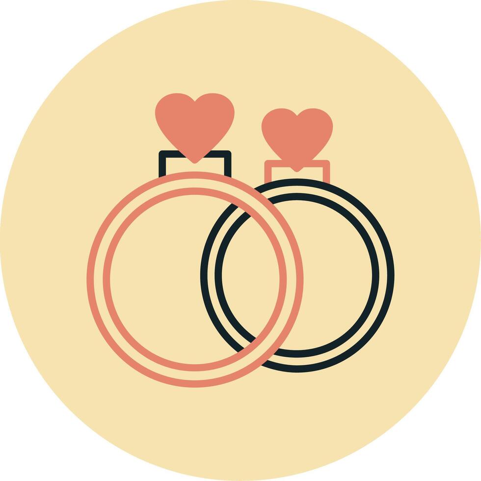 Wedding Rings Vector Icon