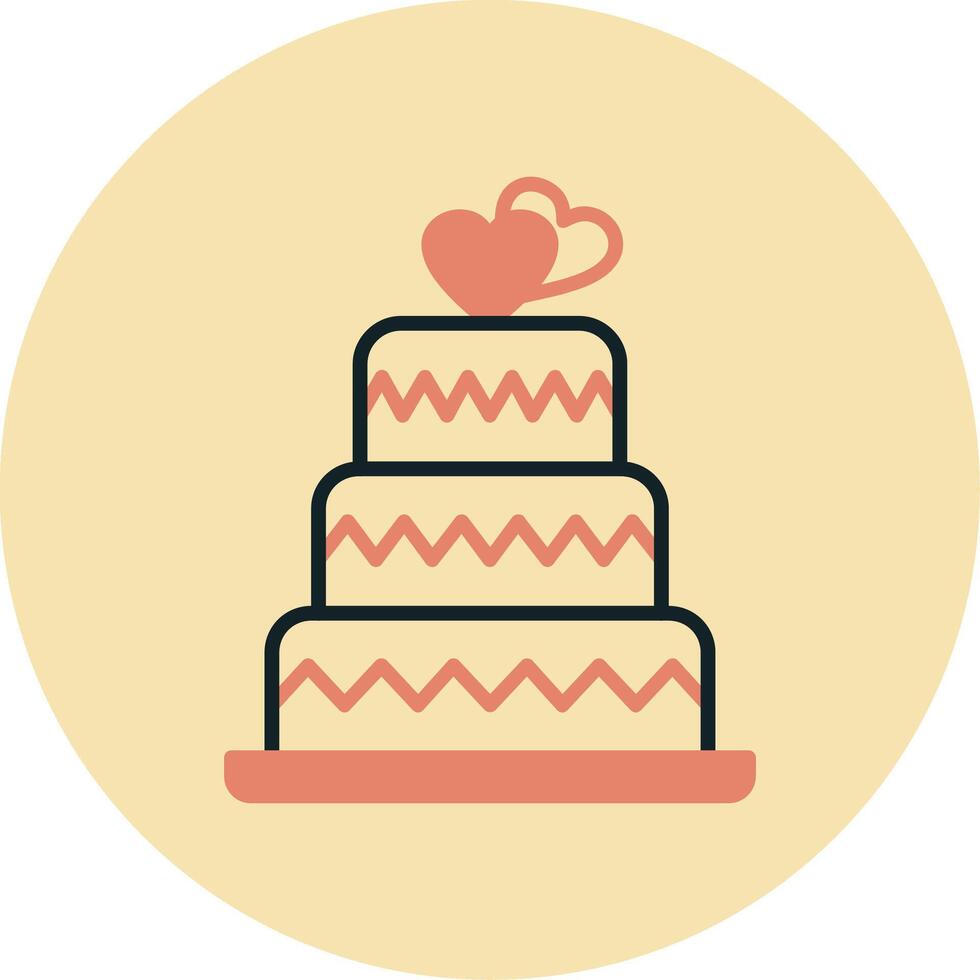 icono de vector de pastel de bodas