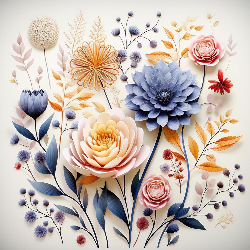 AI generated flower pattern high quality photo