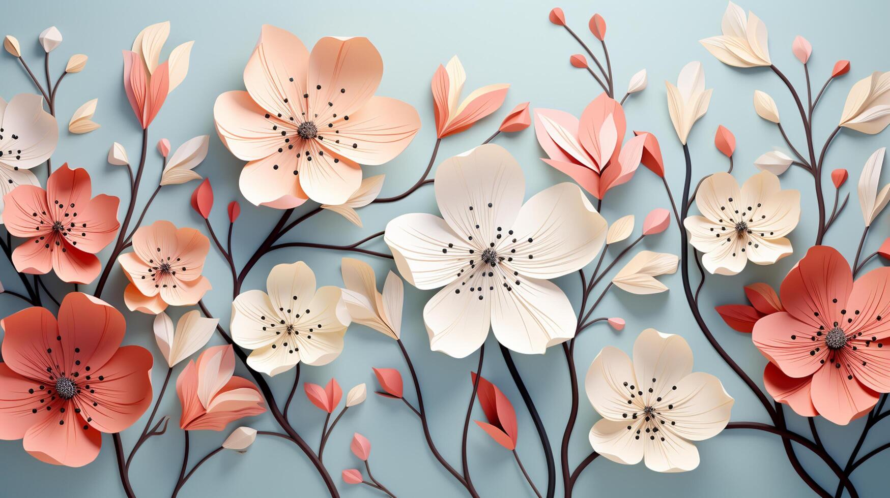 AI generated flower pattern high quality photo