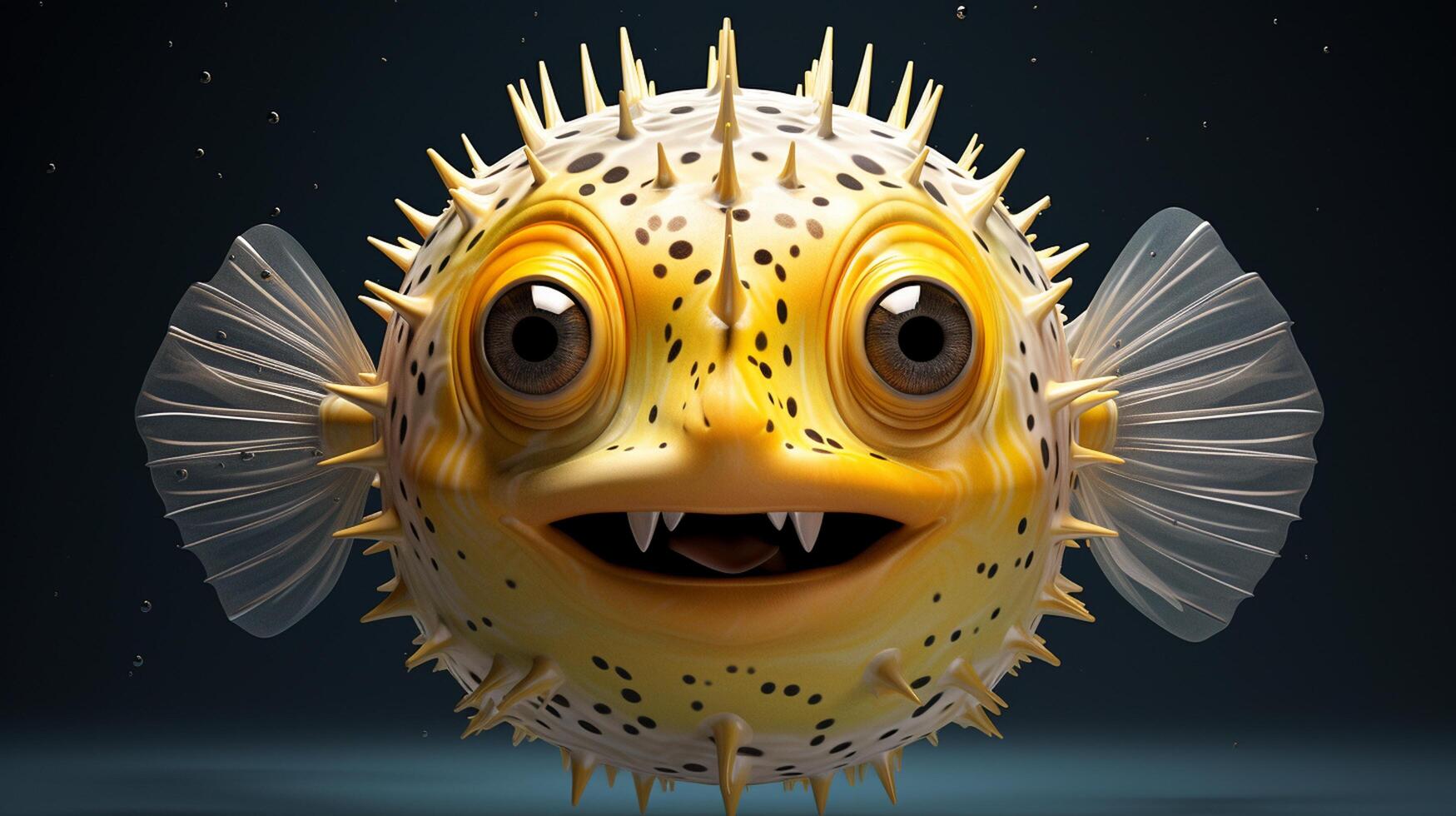 AI generated Nature Pufferfish full view photography photo