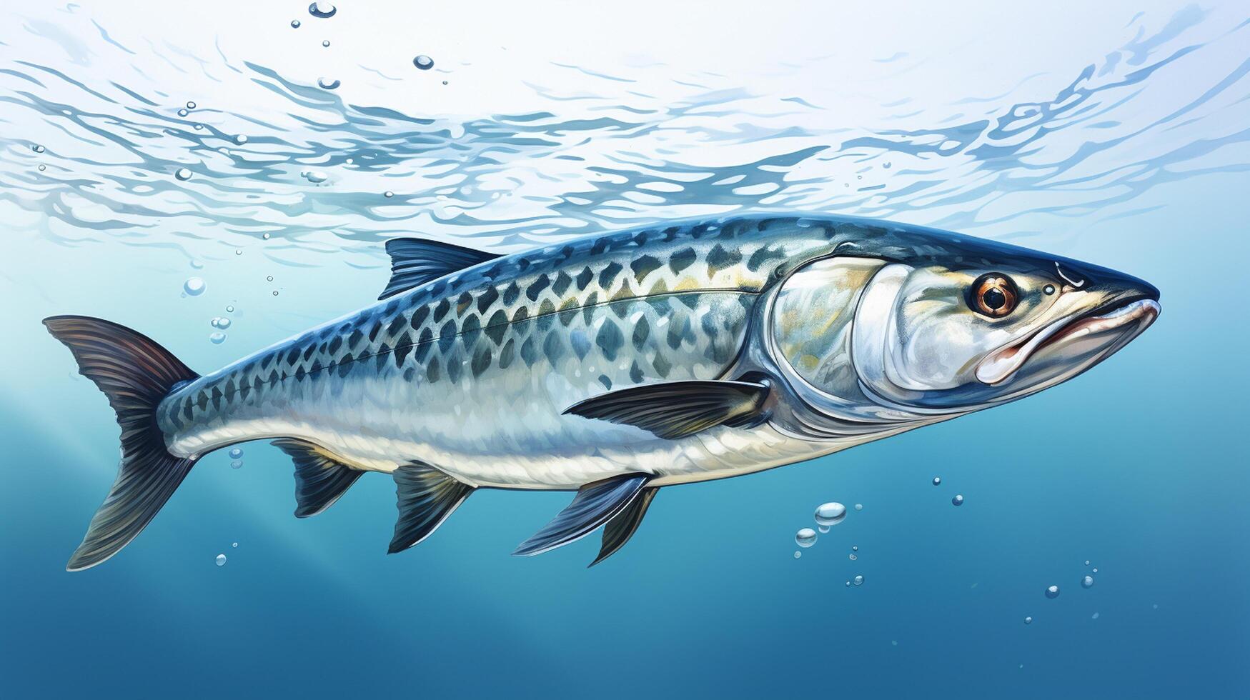 AI generated Mackerel fish healthy fresh background photo