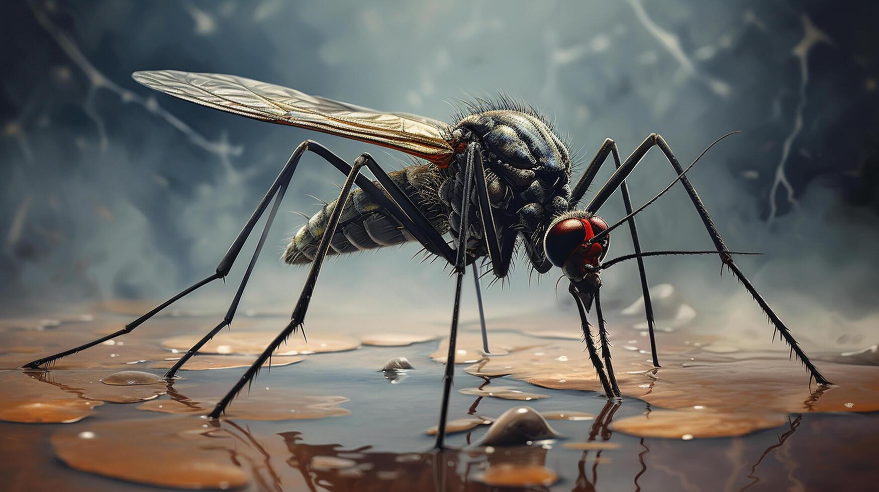 AI generated Nature Mosquito full view photography photo