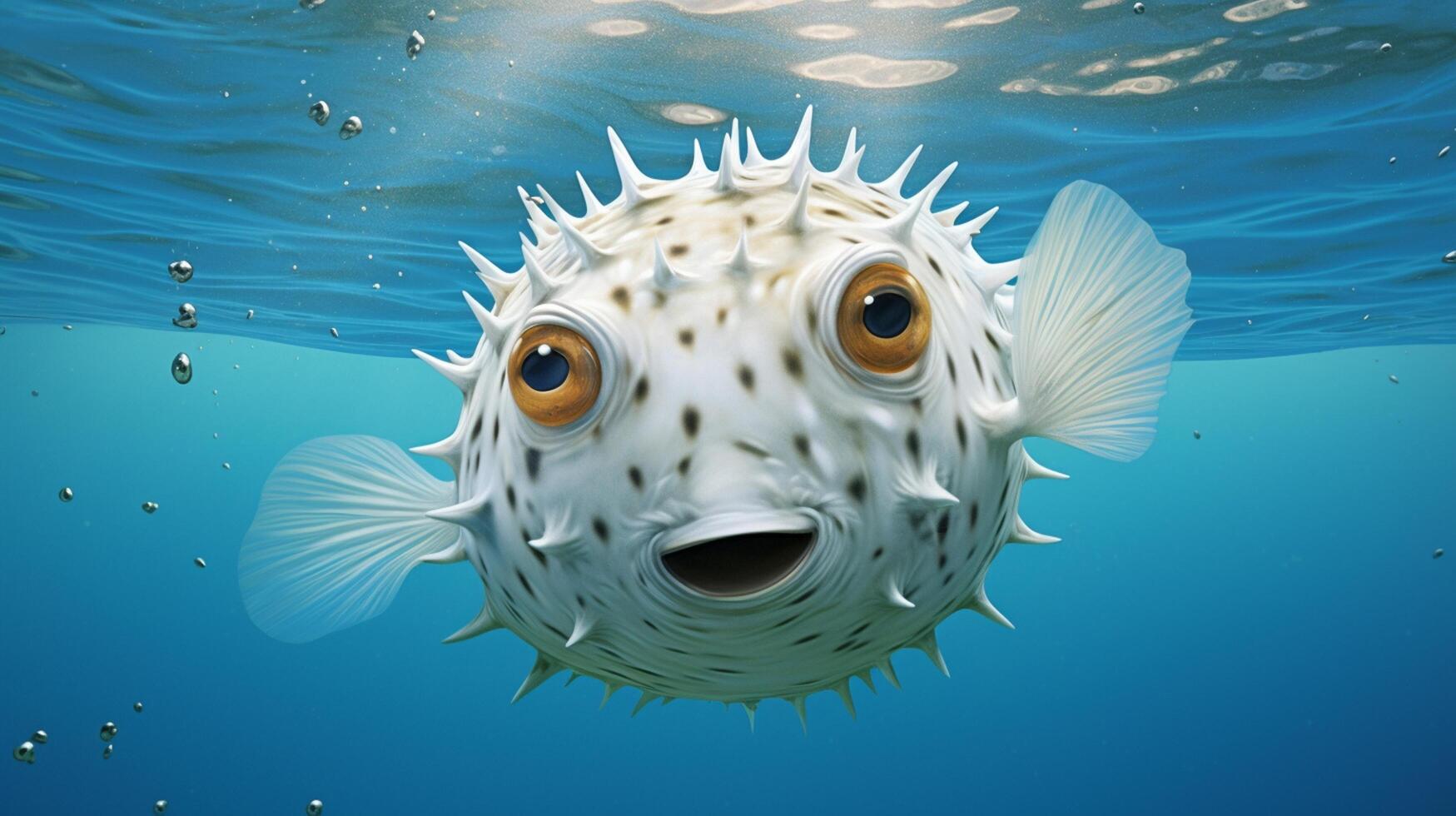 AI generated Nature Pufferfish full view photography photo