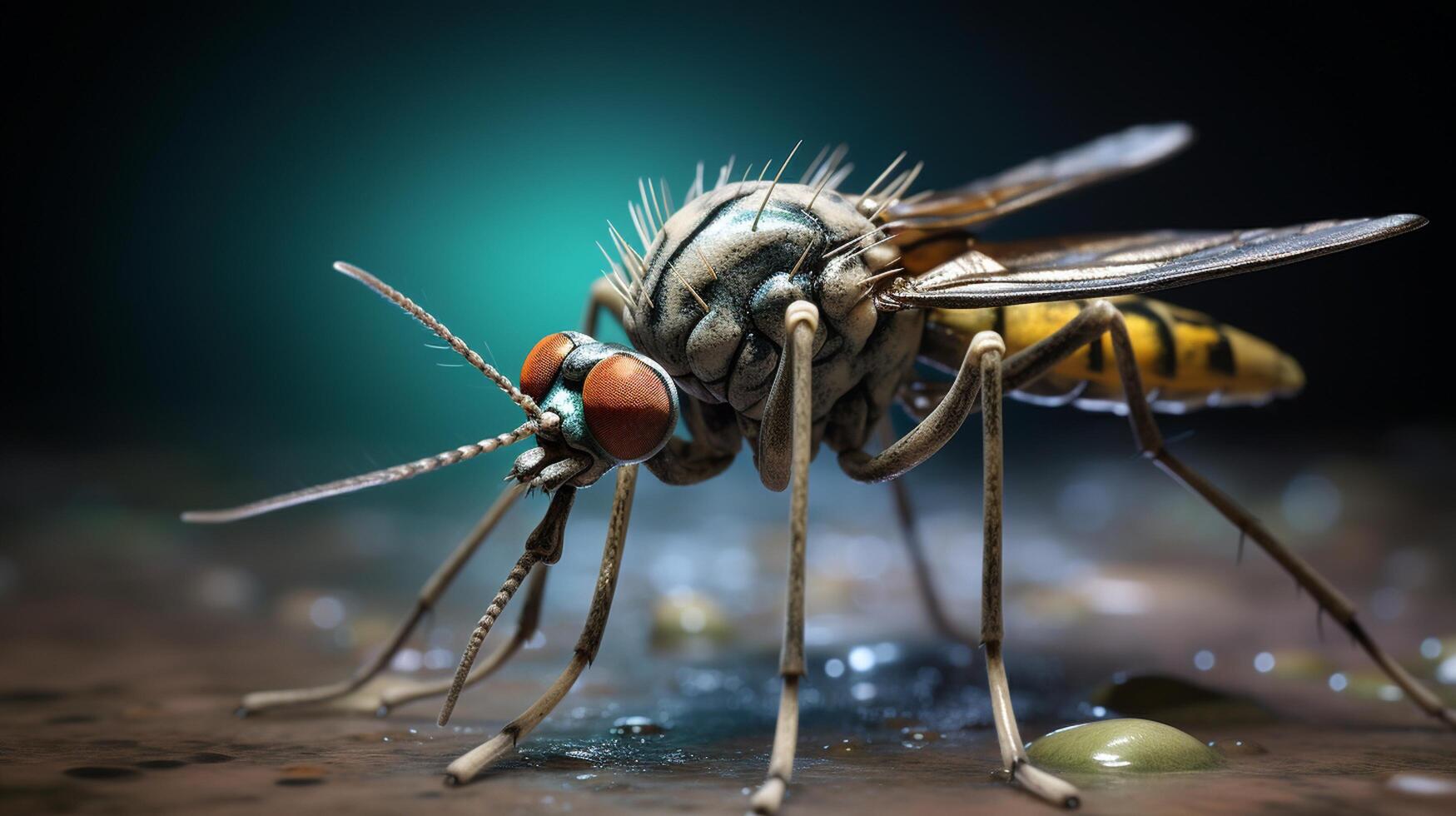 AI generated Nature Mosquito full view photography photo