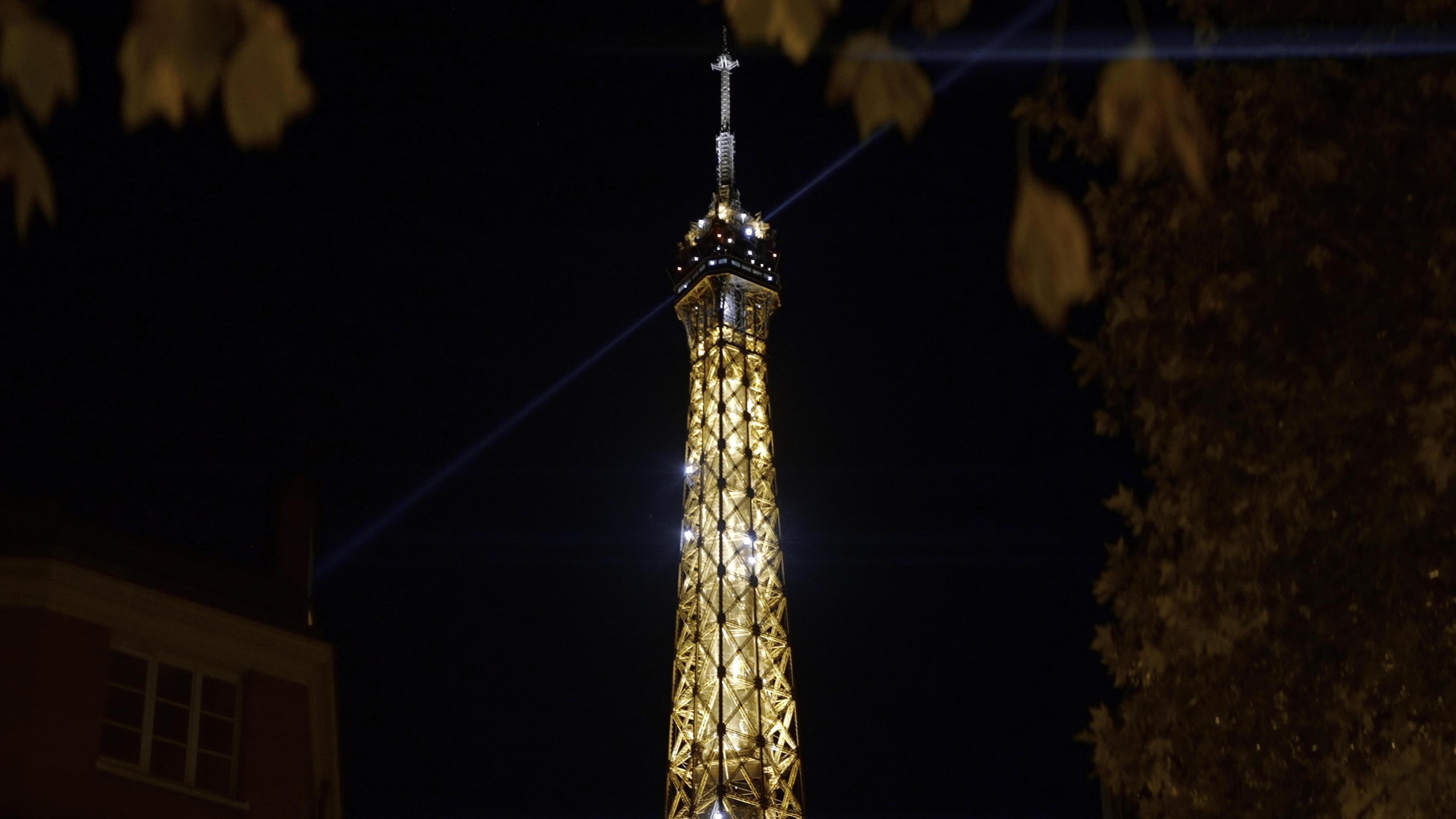France, Paris September 10, 2022. Flashing Eiffel Tower. Action