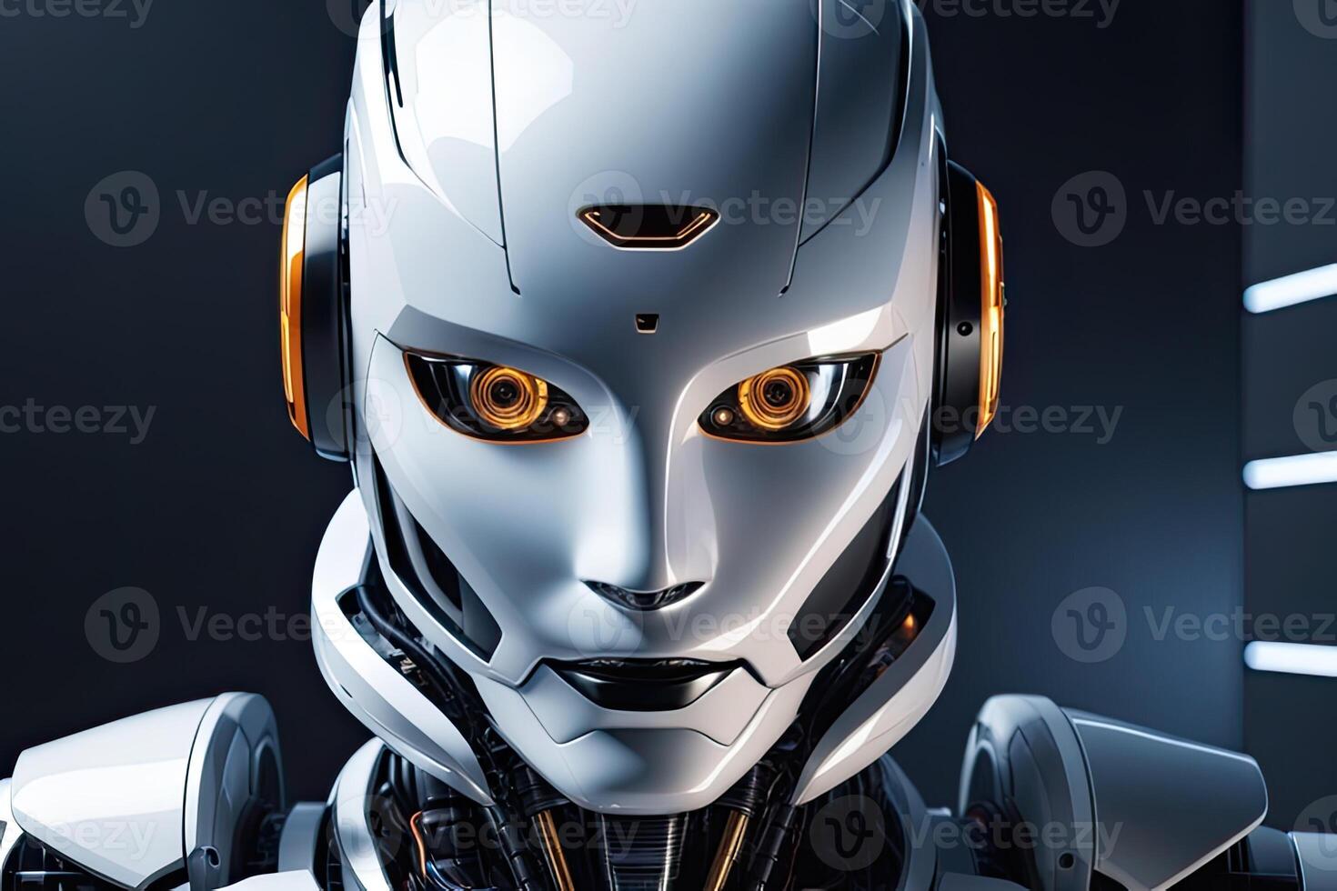 AI generated Digital Graphic AI Artificial Intelligence Robot Head Futuristic by AI Generative photo