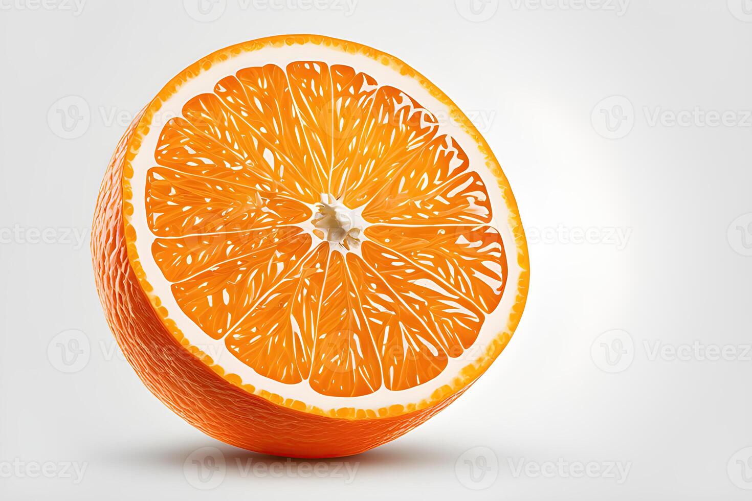 AI generated Orange slice isolated on white background by AI Generative photo