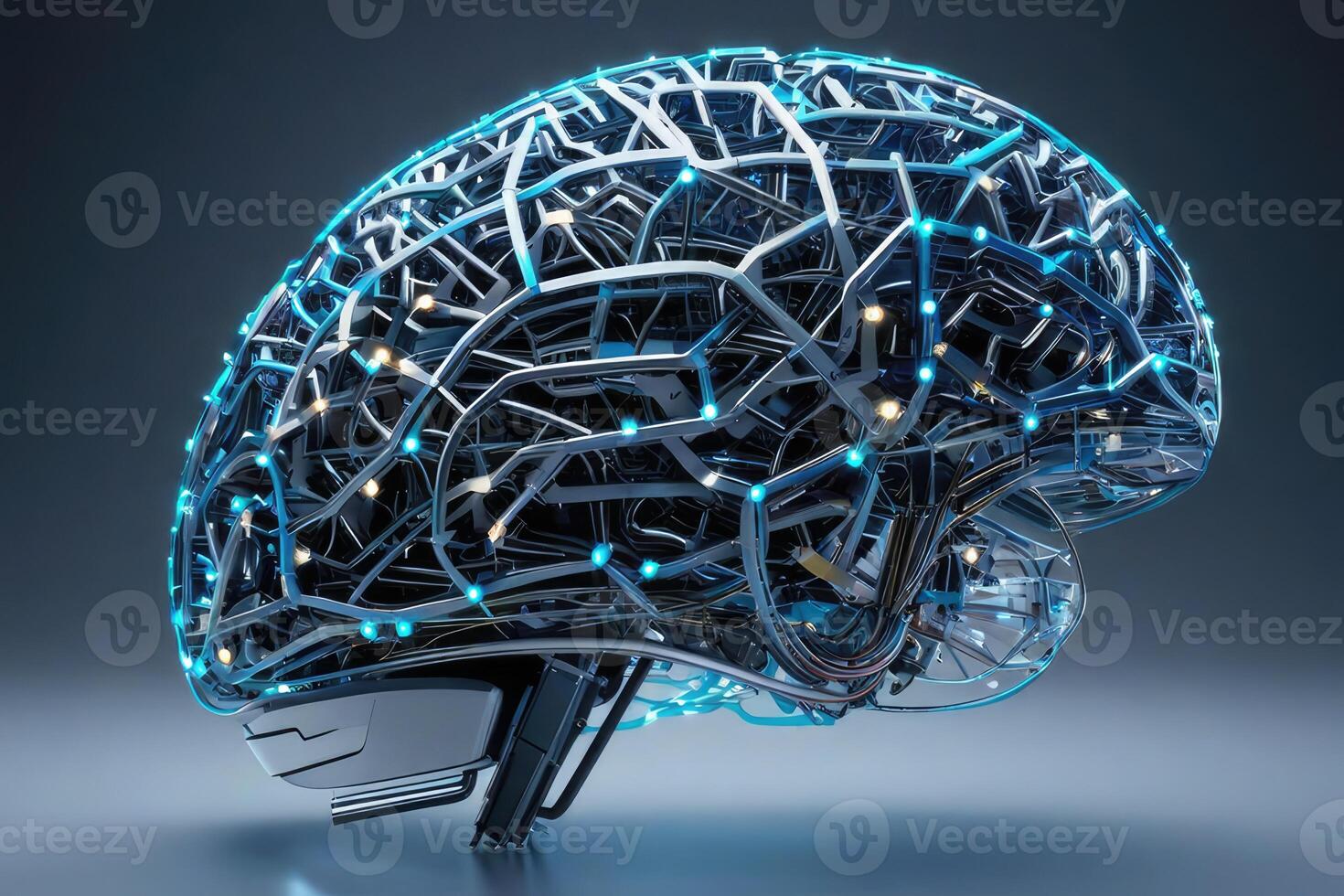 AI generated AI Artificial Intelligence Brain Cyber Technology by AI Generative photo
