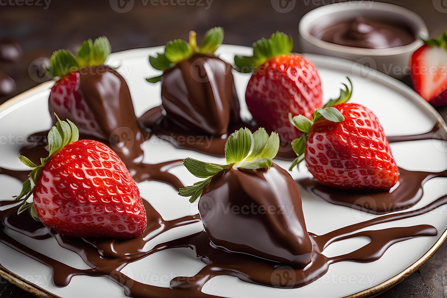 AI generated Strawberries Dipped in Chocolate by AI Generative photo