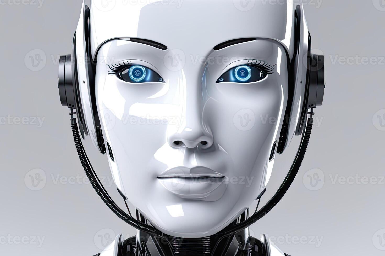 AI generated Digital Graphic AI Artificial Intelligence Robot Head Futuristic by AI Generative photo