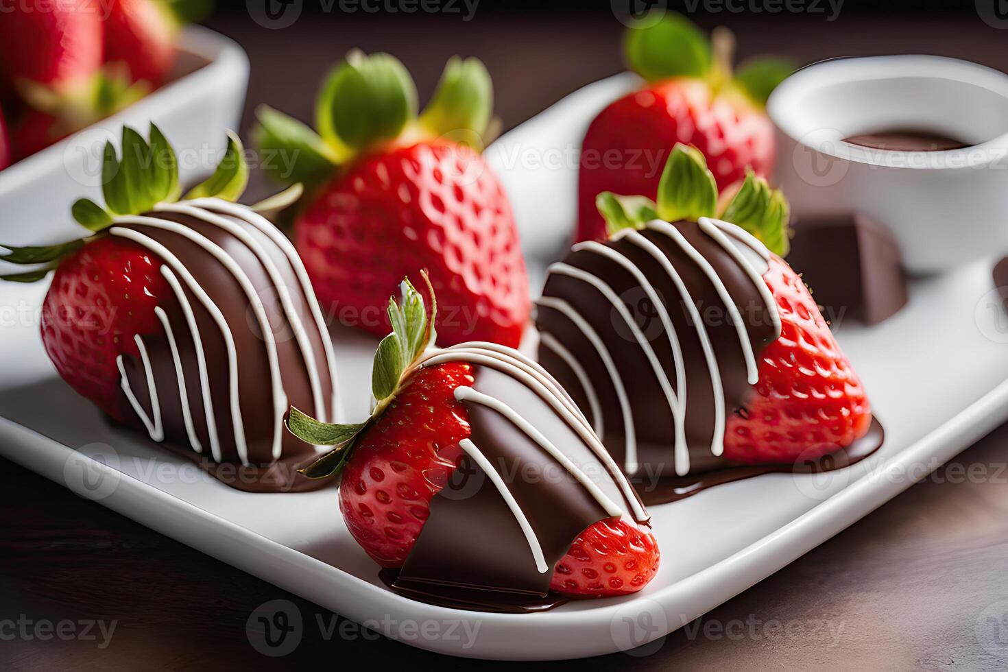 AI generated Strawberries Dipped in Chocolate by AI Generative photo