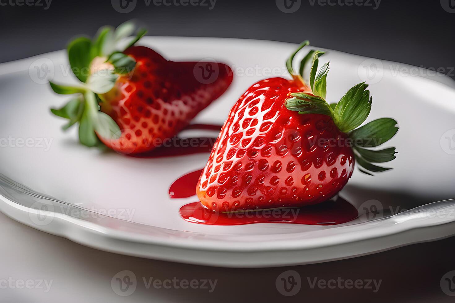 AI generated Fresh Strawberry close-up photography by AI Generative photo