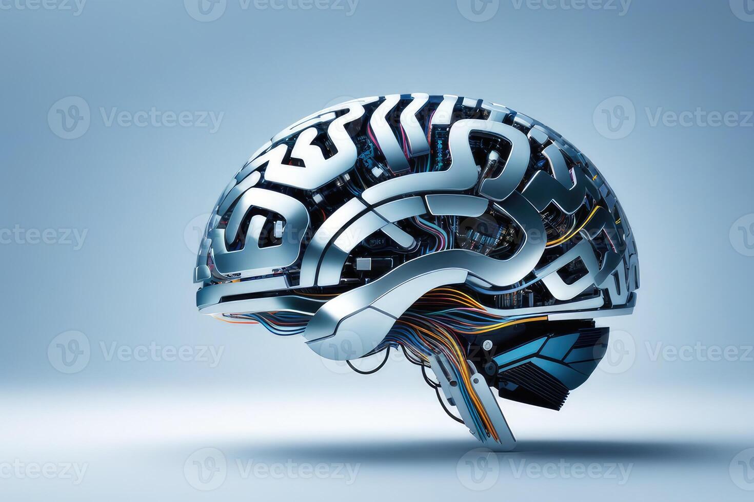 AI generated AI Artificial Intelligence Brain Cyber Technology by AI Generative photo