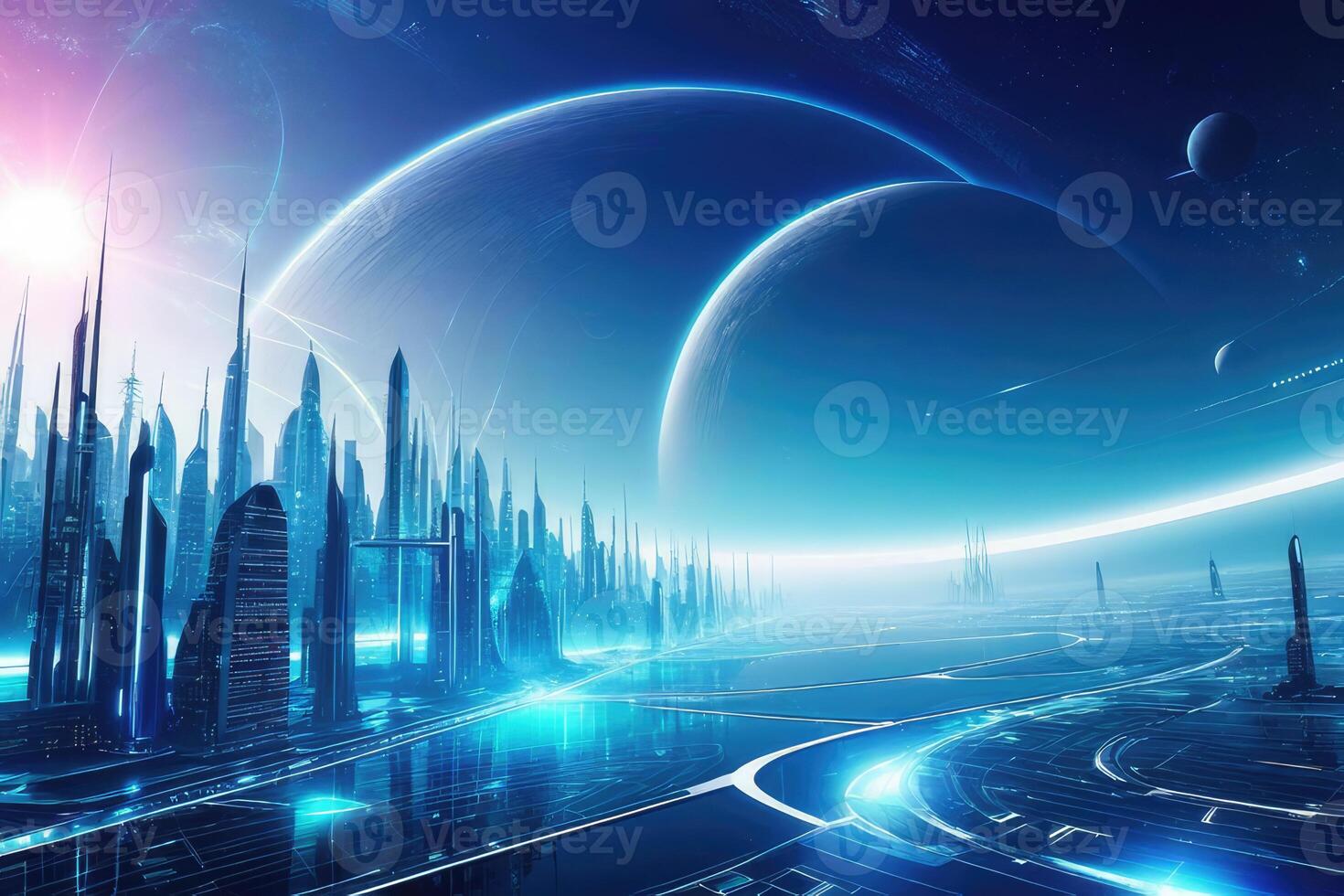 AI generated Abstract Background Futuristic Wallpaper by AI Generative photo