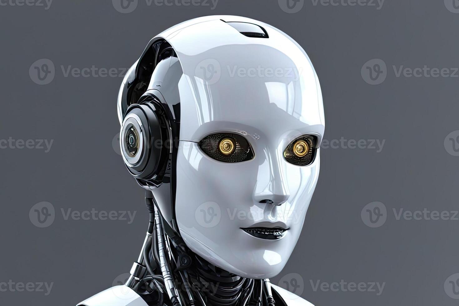 AI generated Digital Graphic AI Artificial Intelligence Robot Head Futuristic by AI Generative photo